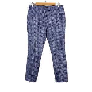 WILLI SMITH Geometric Print Flat Front Cropped Pants, Blue, Size 6